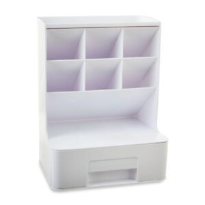 Pen Gear White Tall Organizer Plastic Desktop Organizer