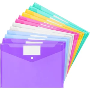 12 Pack Plastic Poly Filing Envelopes