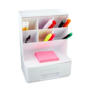 Pen Gear White Tall Organizer Plastic Desktop Organizer