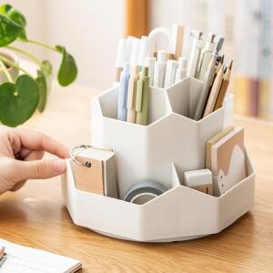 9-Slot 360-Degree Rotating Desk Organizer