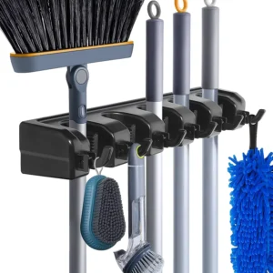 Mop Broom Holder Wall Mount Tool Organizer With 5 Positions